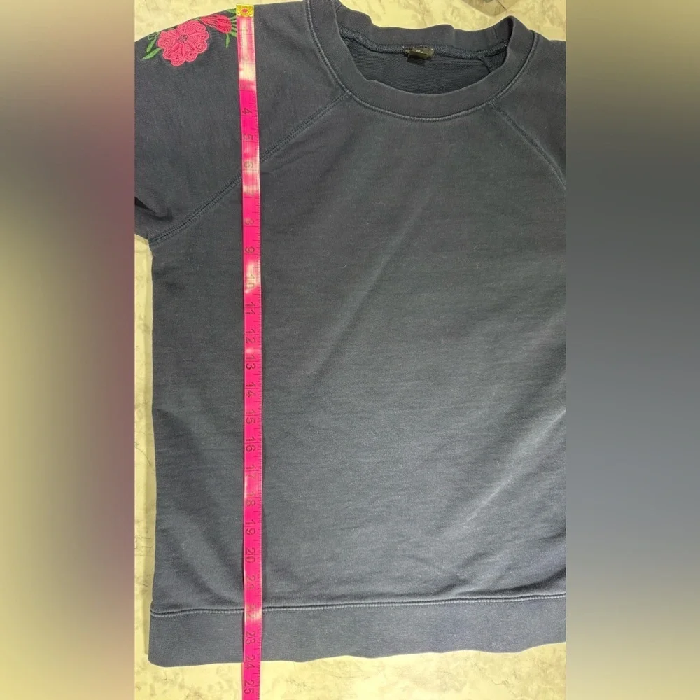 J. Crew Navy Sweater with Pink Details